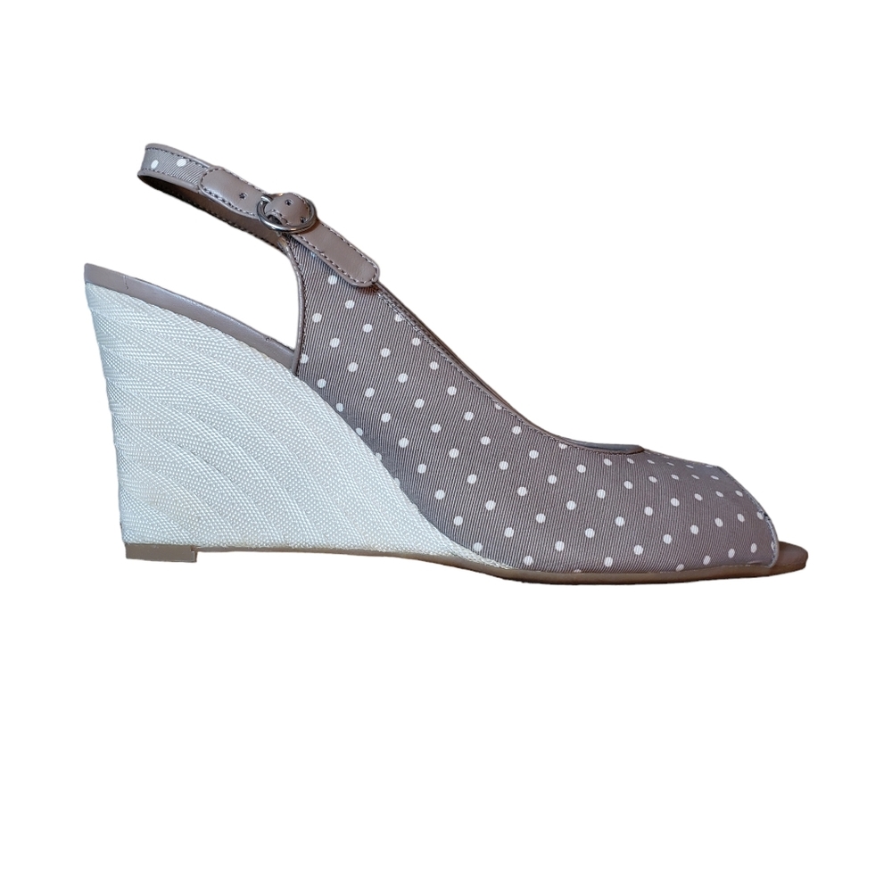 Nine & Co by Nine West Taupe Tan Cream Wedges Espadrilles
